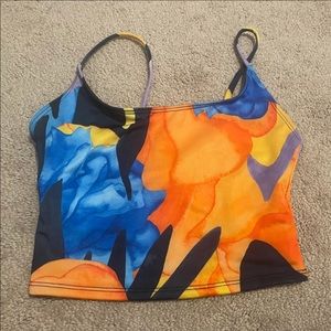 Onzie Abstract Colourful Sports Bra/Compressive Workout Cami